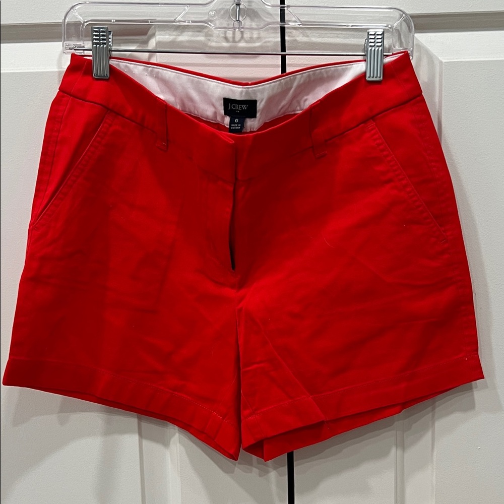 J. Crew Women's Bright Red Chino Shorts